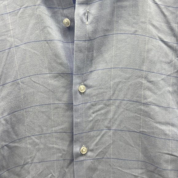 Hugo Boss Shirt Men 39 Blue Casual Button Down Outdoors Dress Slim Fit Check - Picture 9 of 12